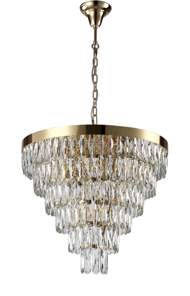 Подвесная люстра CRYSTAL LUX ABIGAIL SP-PL15 D620 GOLD/TRANSPARENT