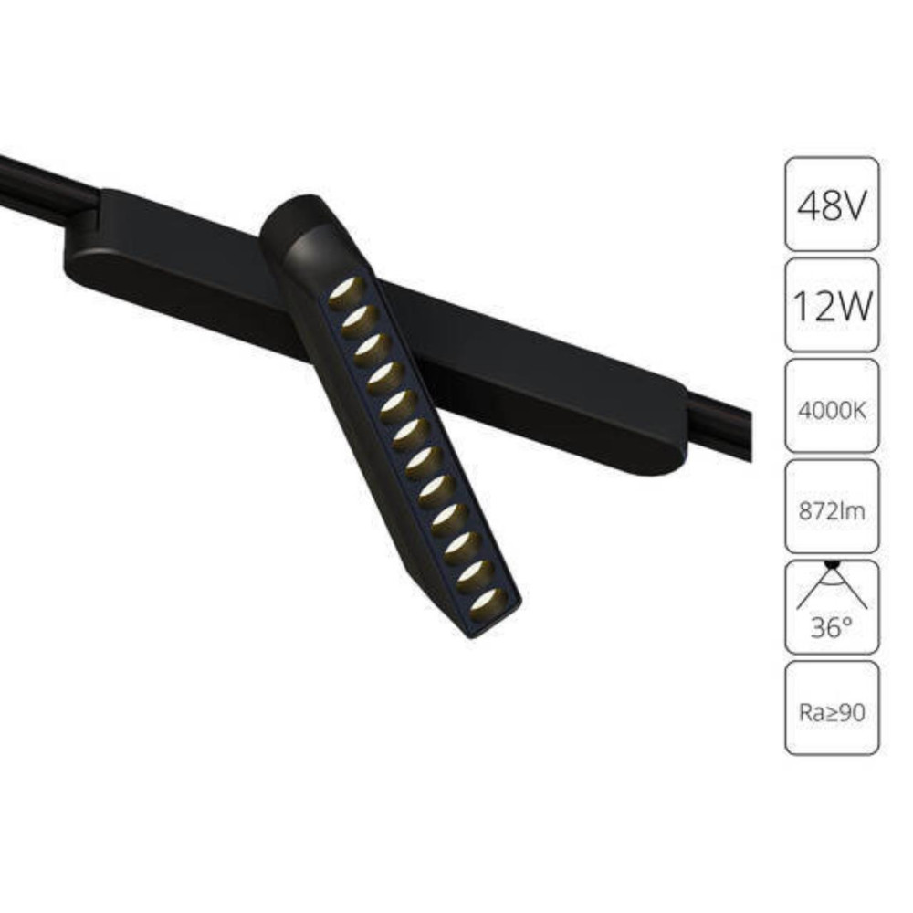 A6161PL-1BK СВЕТИЛЬНИК ПОТОЛОЧНЫЙ RAPID 48В 12Вт 872лм 4000К 90+ 36°