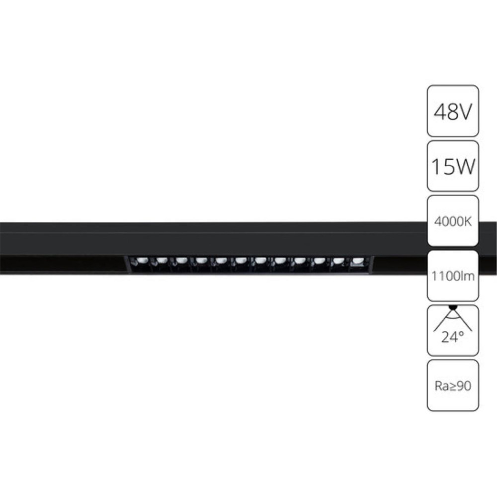 A4634PL-1BK СВЕТИЛЬНИК ПОТОЛОЧНЫЙ LINEA 48В 15Вт 1100Лм 4000К 90+ 24°
