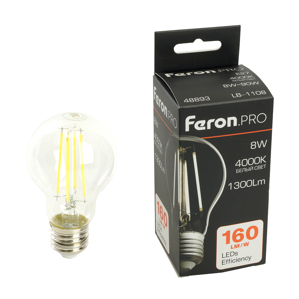 Лампа светодиодная Feron.PRO LB-1108 Шар E27 1300LM 8W 175-265V 4000K