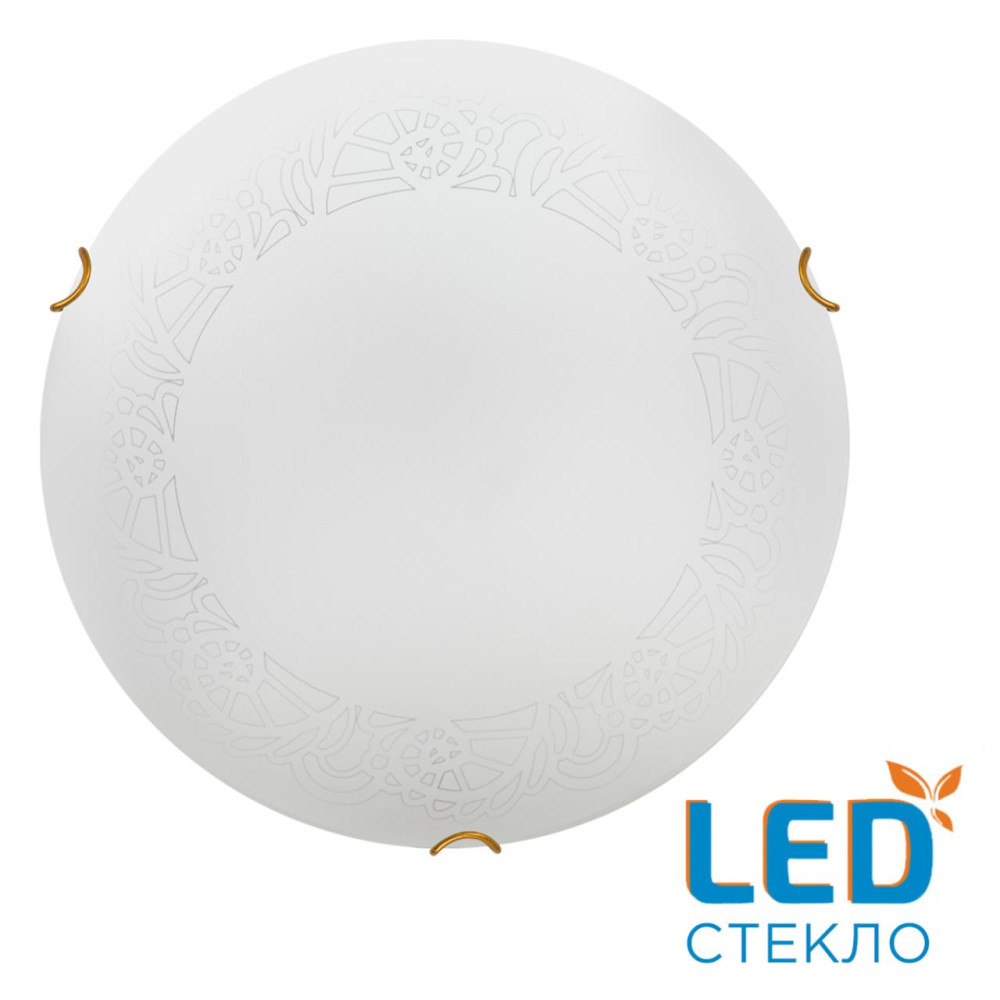 7602/BL SNOK SN Светильник стекло/белое/золото LED 24Вт 4000K D300 IP20 AMMONITE