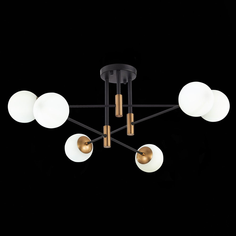 SL1203.402.06 Люстра потолочная ST-Luce Бронза,Черный/Белый E27 6*40W LIMANO