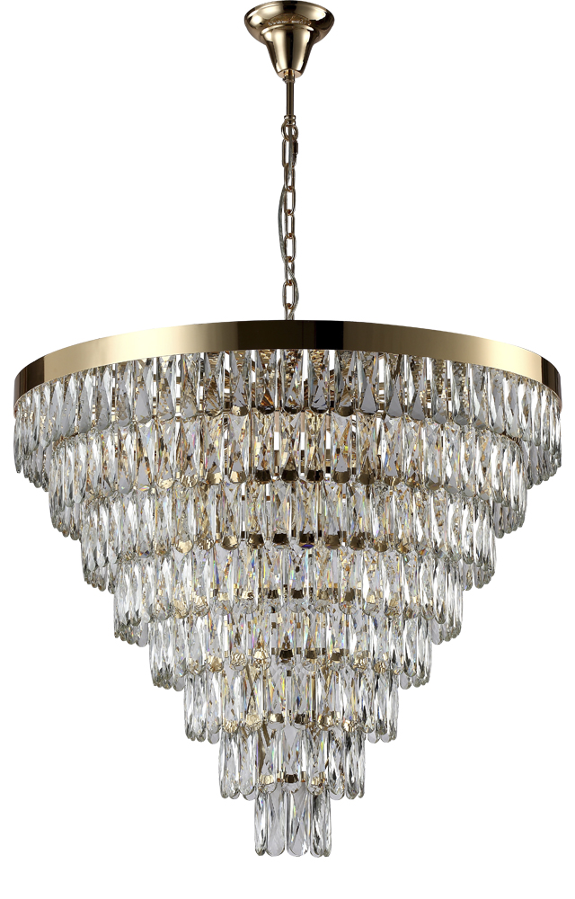 Подвесная люстра CRYSTAL LUX ABIGAIL SP22 D820 GOLD/TRANSPARENT