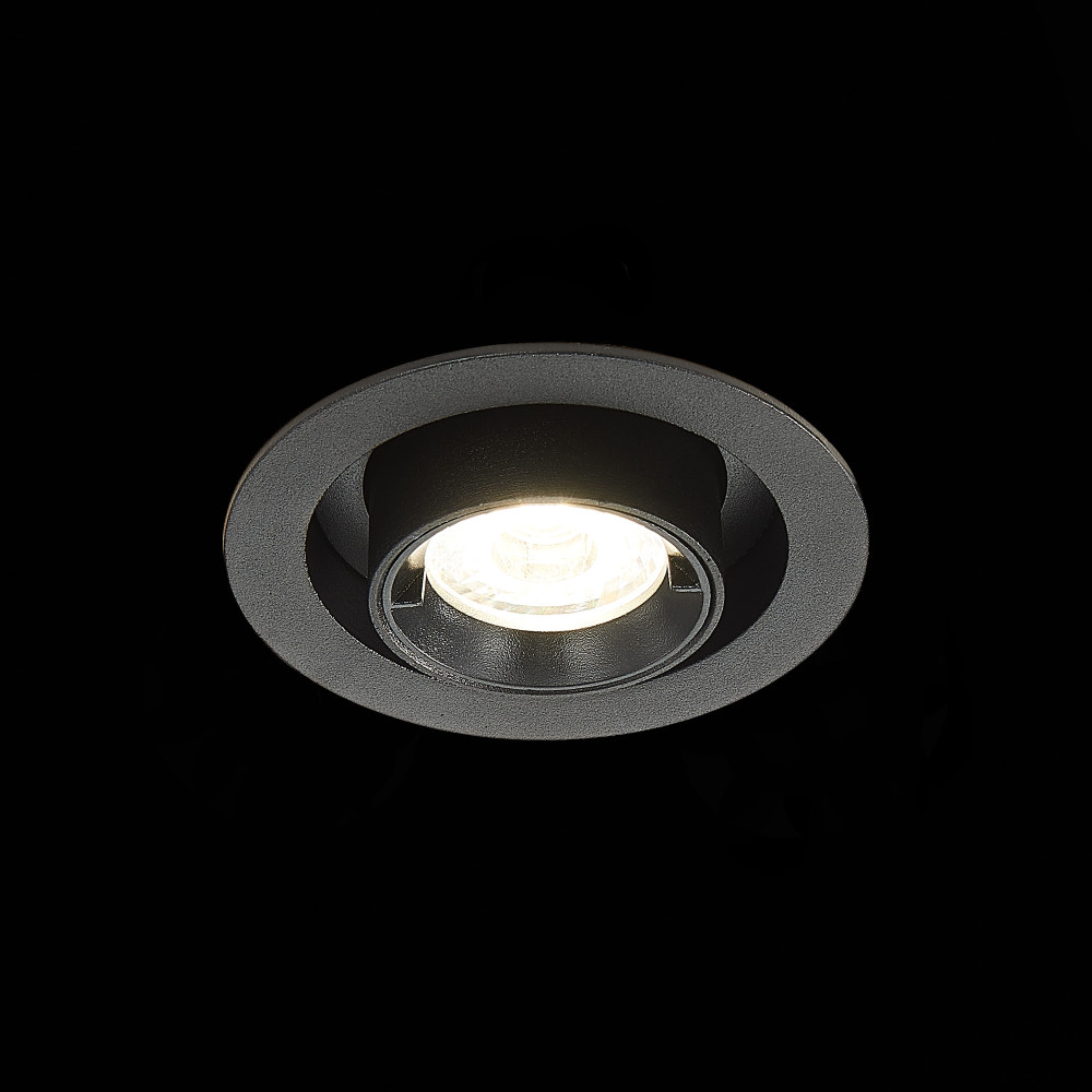 ST702.348.12 Св-к встр. Черный LED 1*12W 4000K 900Lm Ra80 24° IP20 D90xH92 180-240V Встраиваемые светильники