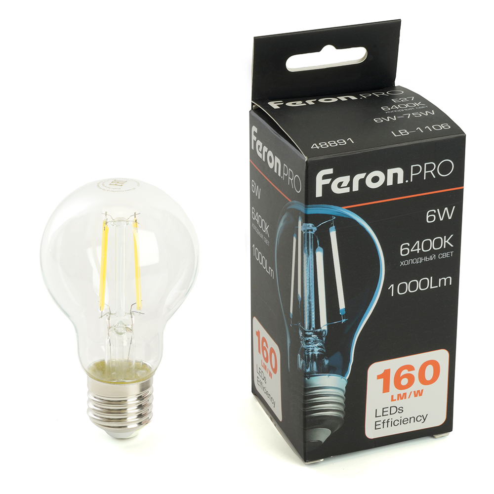 Лампа светодиодная Feron.PRO LB-1106 Шар E27 1000LM 6W 175-265V 6400K