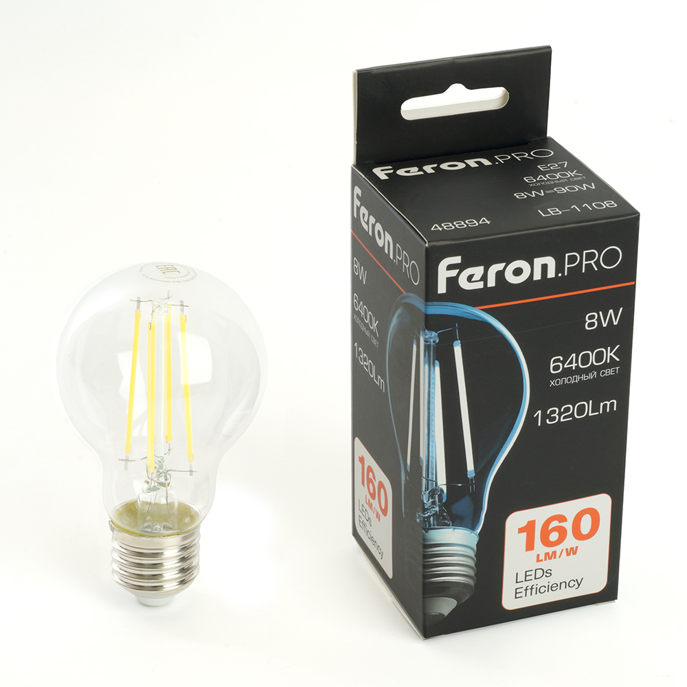 Лампа светодиодная Feron.PRO LB-1108 Шар E27 1320LM 8W 175-265V 6400K