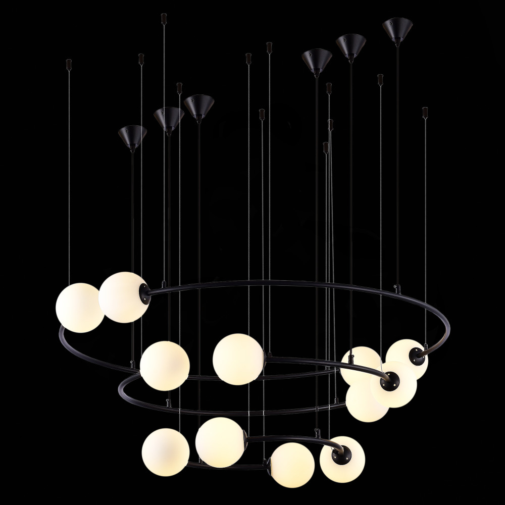 SL1186.403.12 Светильник подвесной ST-Luce Черный/Молочный G9 12*5W ARKOS