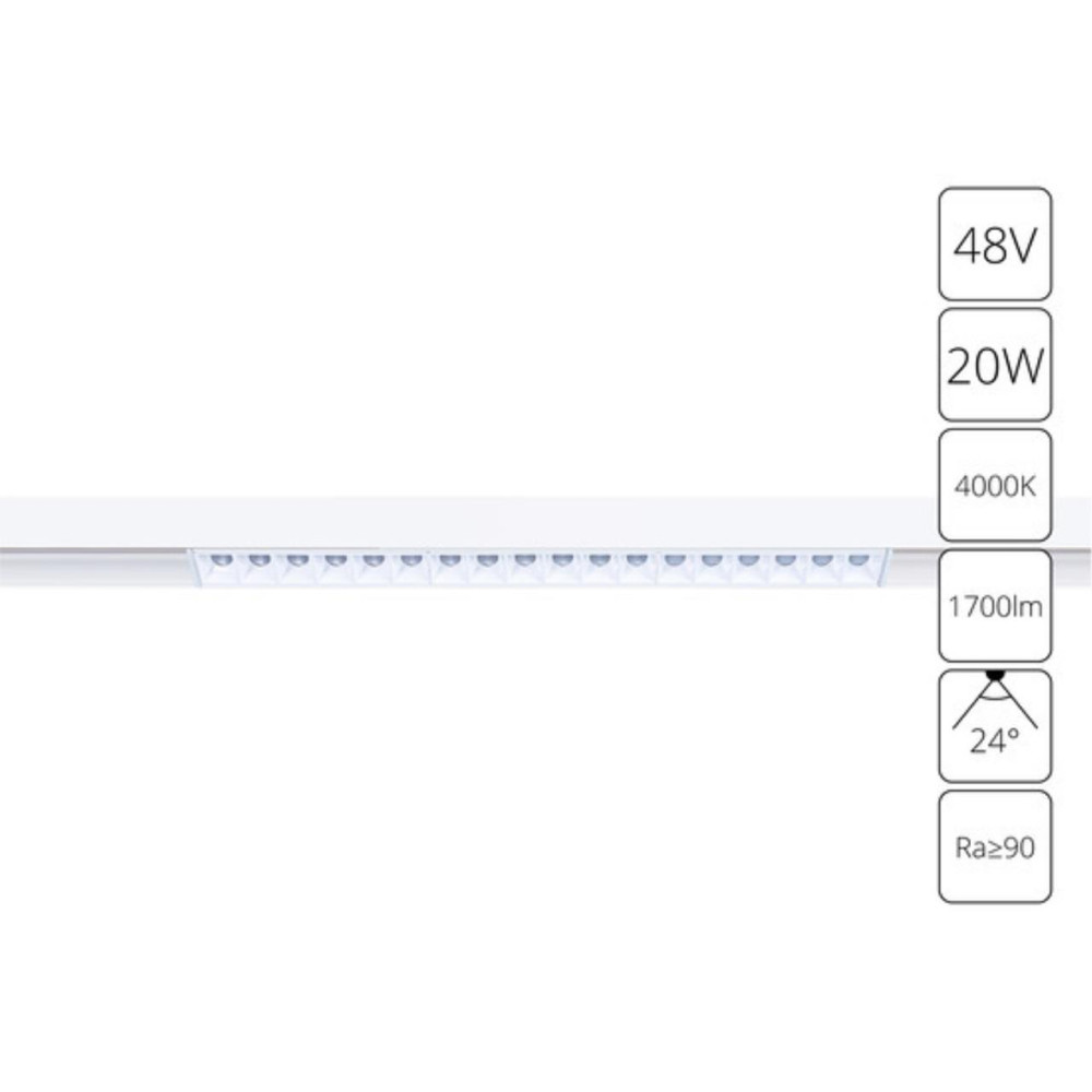 A4635PL-1WH СВЕТИЛЬНИК ПОТОЛОЧНЫЙ LINEA 48В 20Вт 1700Лм 4000К 90+ 24°