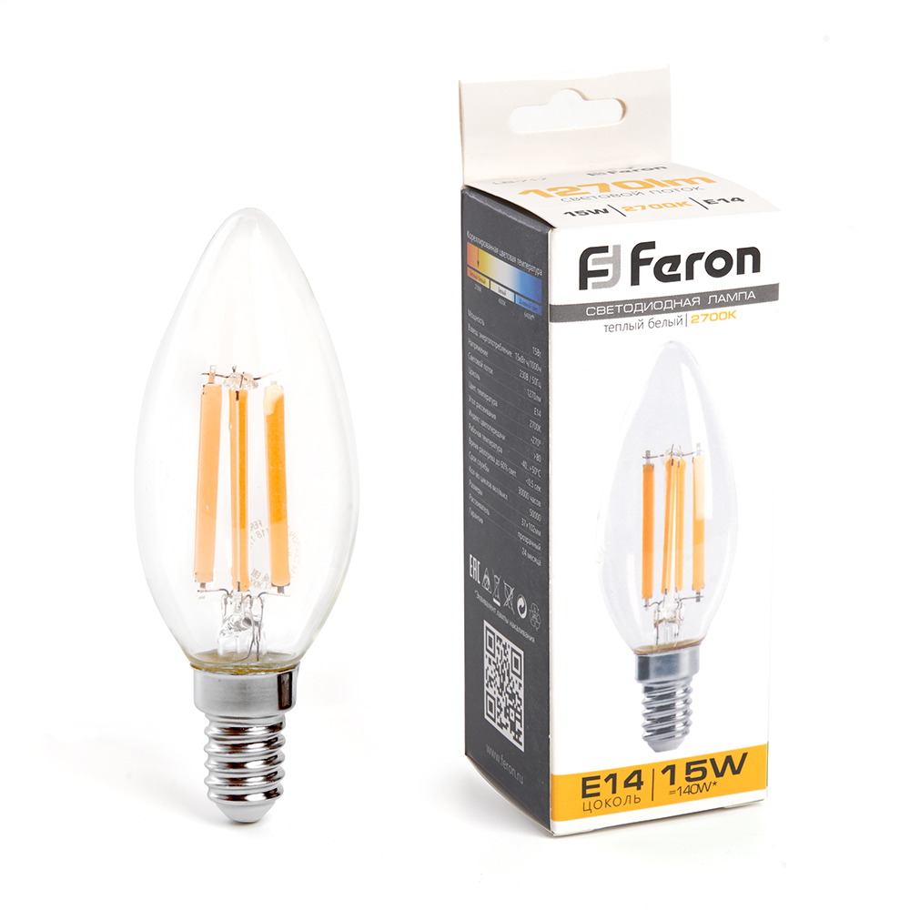 Лампа светодиодная Feron LB-717 Свеча E14 15W 230V 2700K