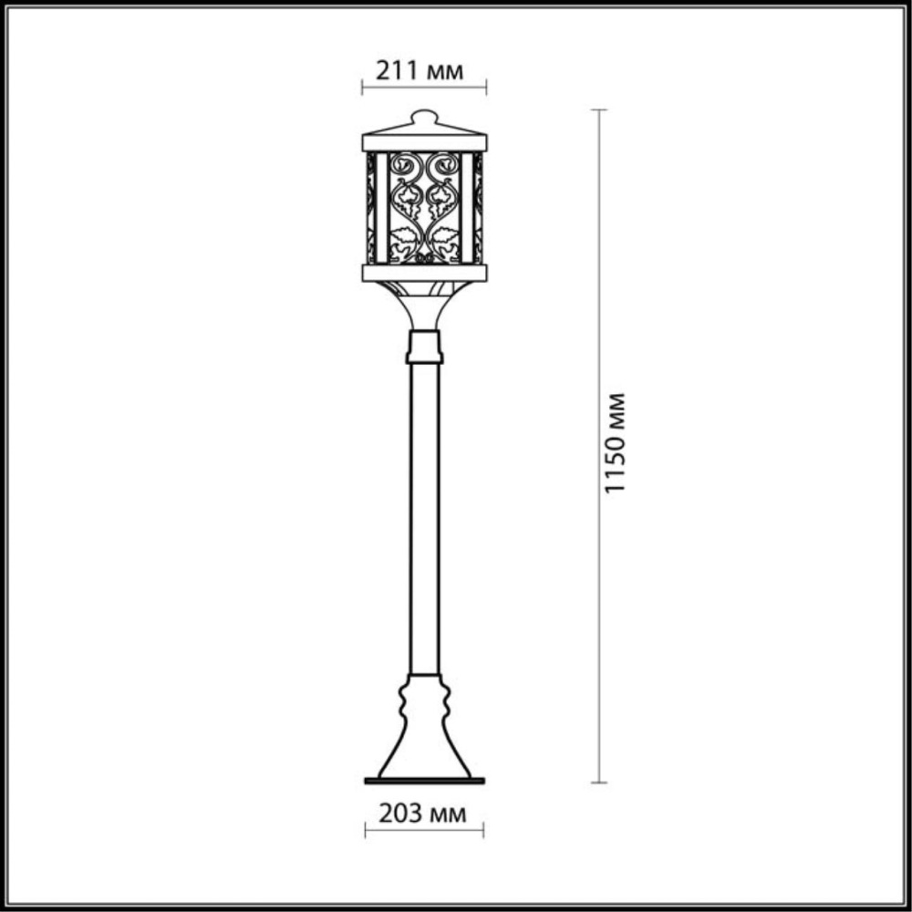 2286/1A NATURE ODL12 659 патина коричневый Уличный светильник 126см IP44 E27 100W 220V LAGRA