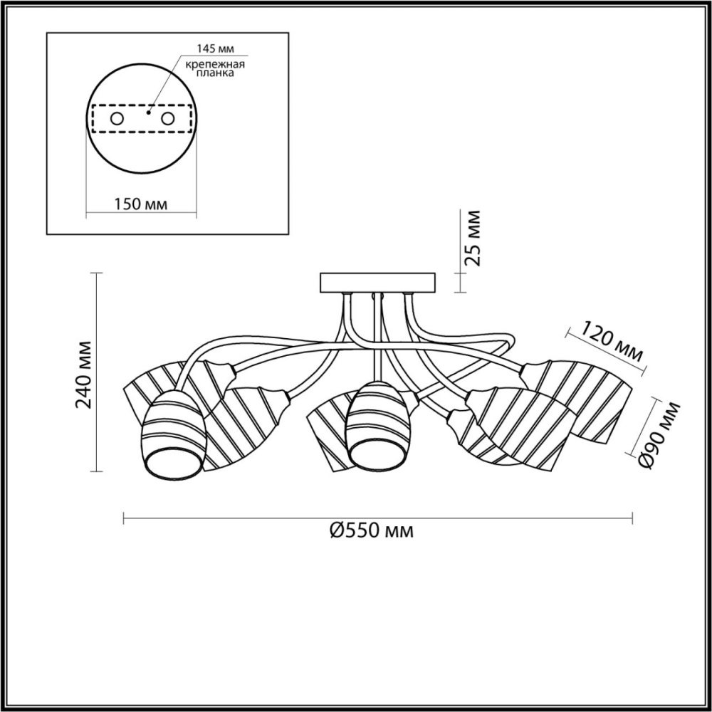 4528/8C COMFI LN21 053 античная бронза Люстра потолочная E27 8*60W 220V DOROTHY