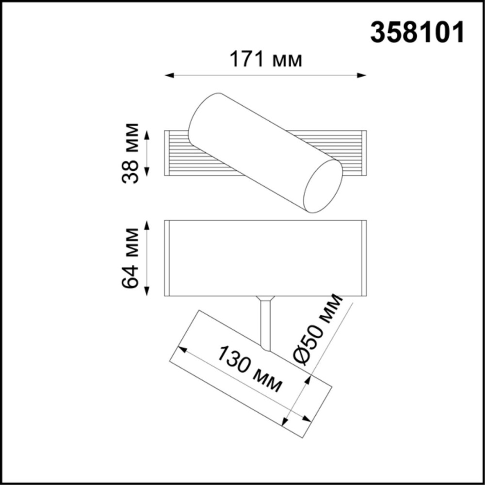 358101 OVER NT19 142 черный Прожектор IP20 LED 4000K 6W 24V RATIO