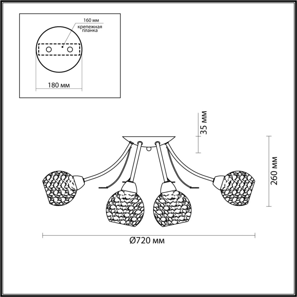 5266/8C COMFI LN23 236 античная латунь Люстра потолочная E14 8*40W 220V TULA