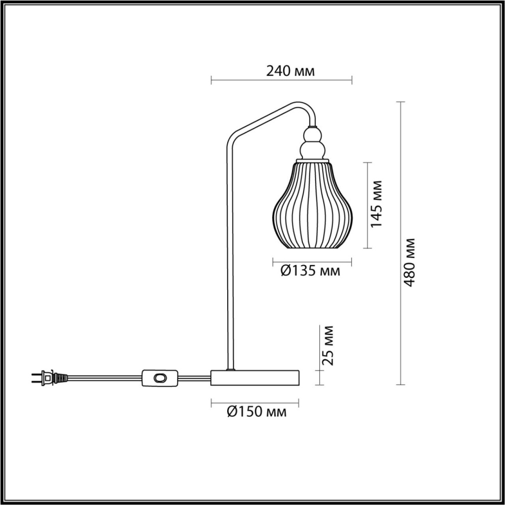 4562/1T MODERNI LN21 119 латунь Настольная лампа E27 60W 220V ELEONORA