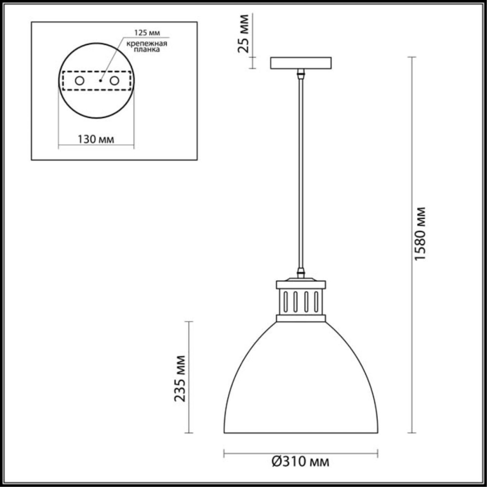 3322/1 PENDANT ODL17 378 серый, никель Подвес E27 60W 220V VIOLA