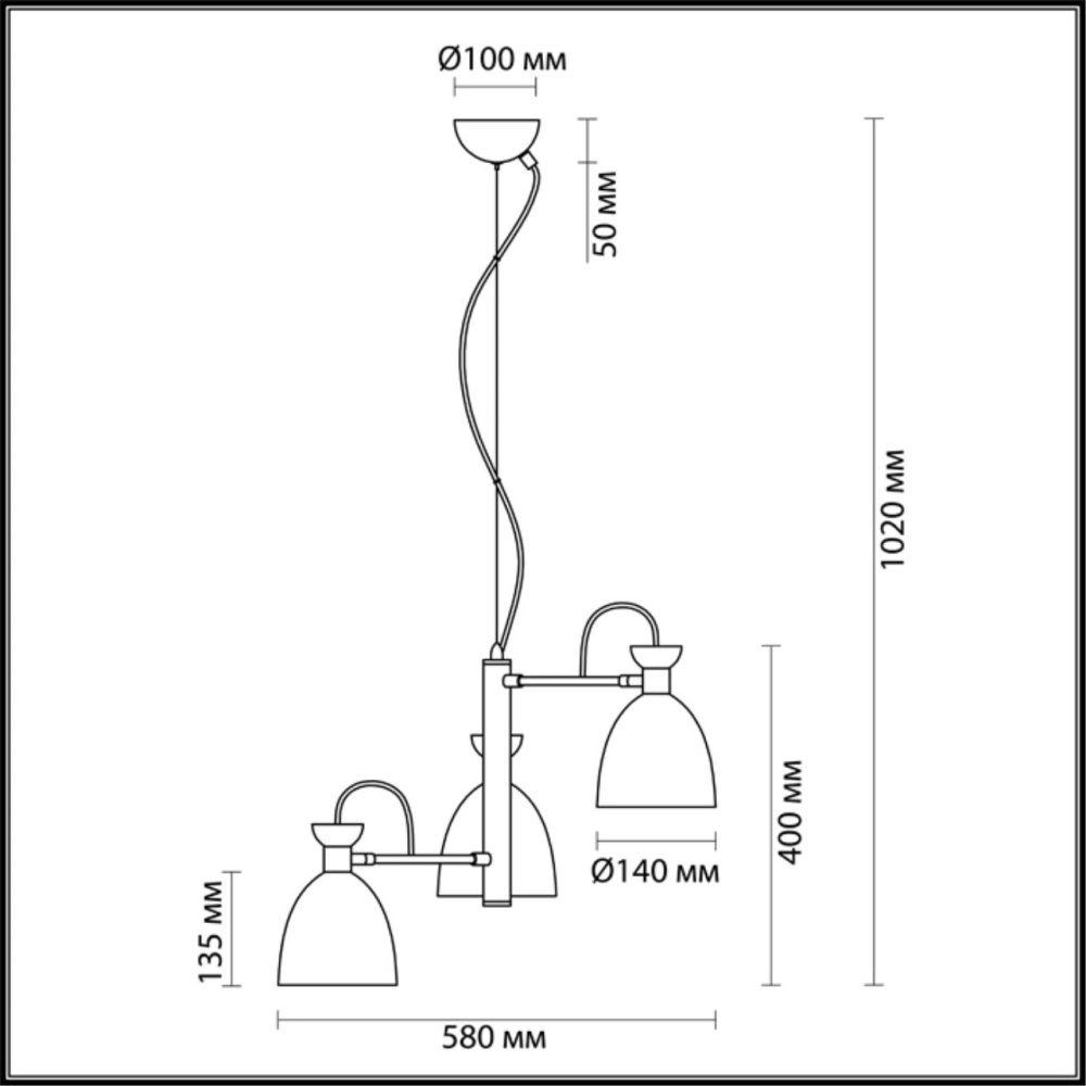 3735/3 MODERNI LN19 155 серый Люстра E27 3*60W 220V KIZZY