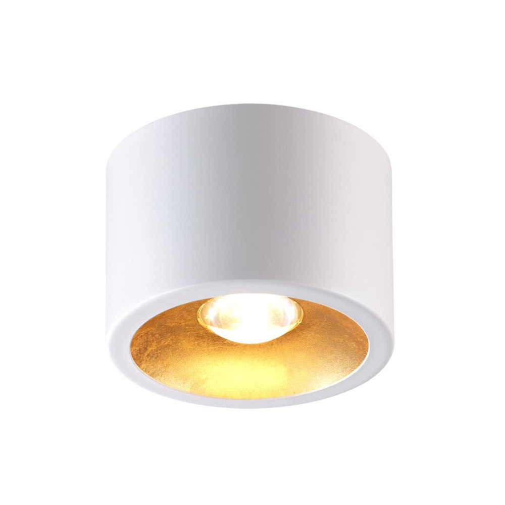 6668/1CL HIGHTECH ODL19 275 белый с золотым фольг-м Потолочной накладной светильник LED GU10 1*7W 220V GLASGOW (вместо 3877/1CL)