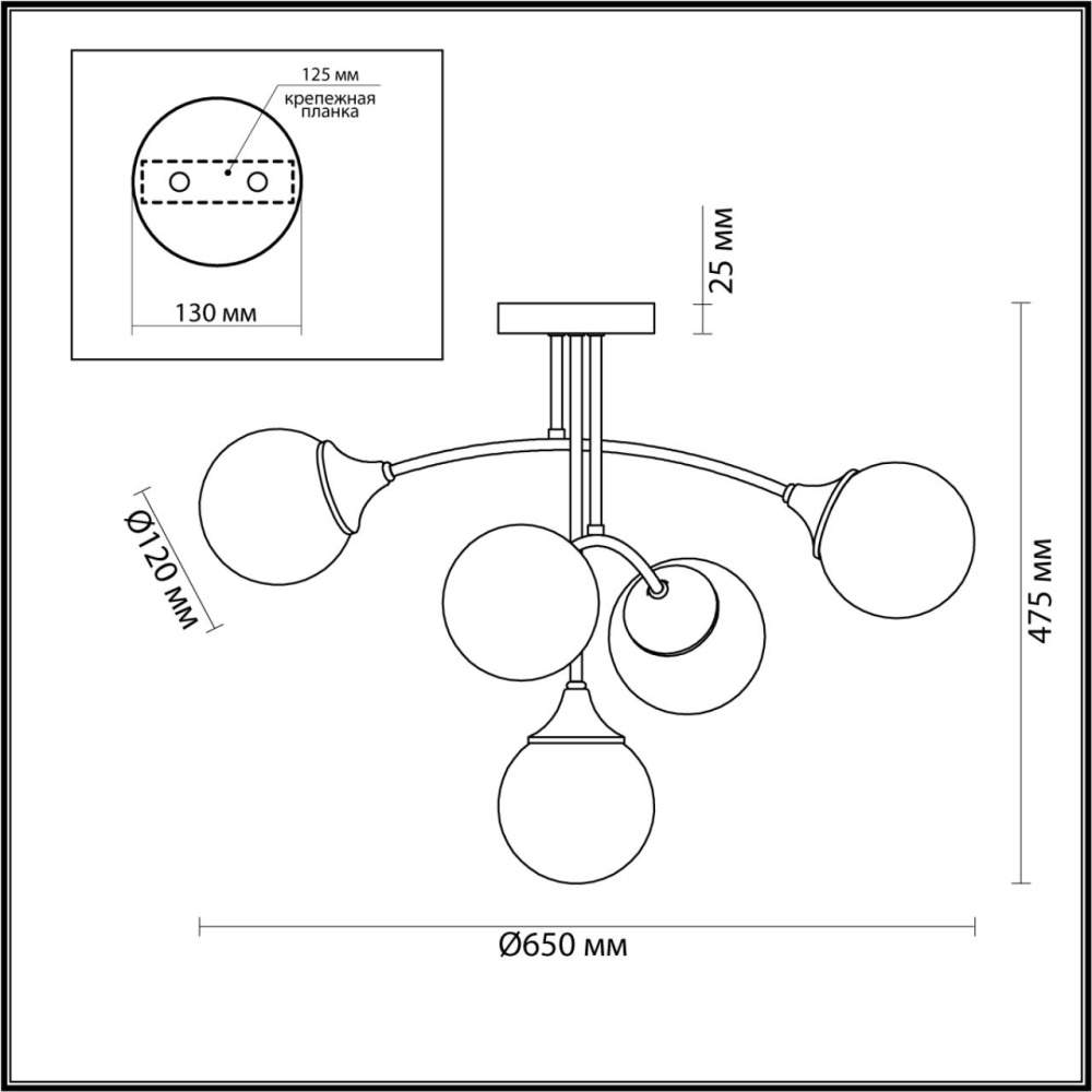 4558/5C MODERNI LN21 000 латунь Люстра потолочная E14 5*40W 220V YOKO