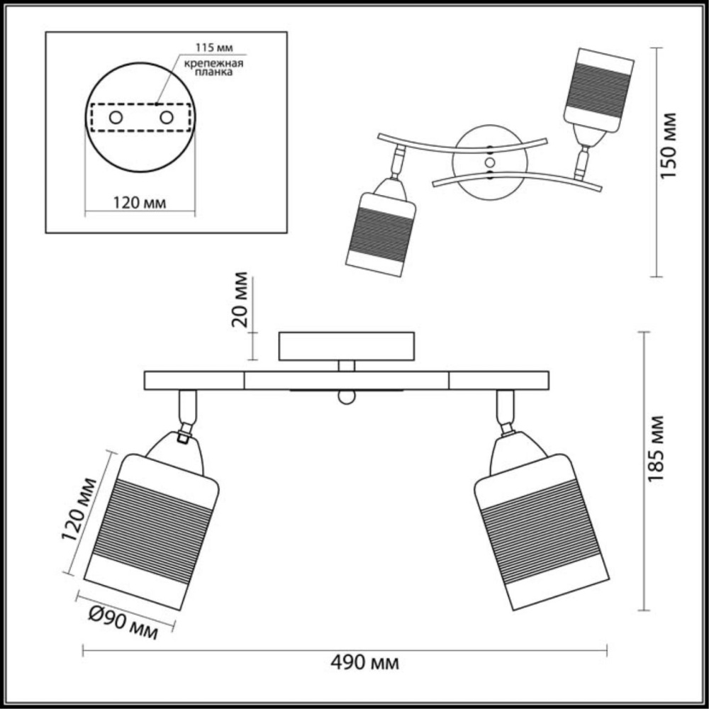 3029/2CA COMFI LN16 204 золото, белый с золотой патиной Люстра потолочная E27 2*60W 220V FILLA