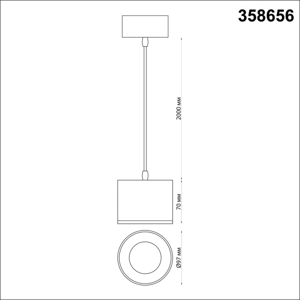 358656 OVER NT21 392 черный Светильник накладной светодиодный, провод 2м IP20 LED 4000К 12W 220V PATERA