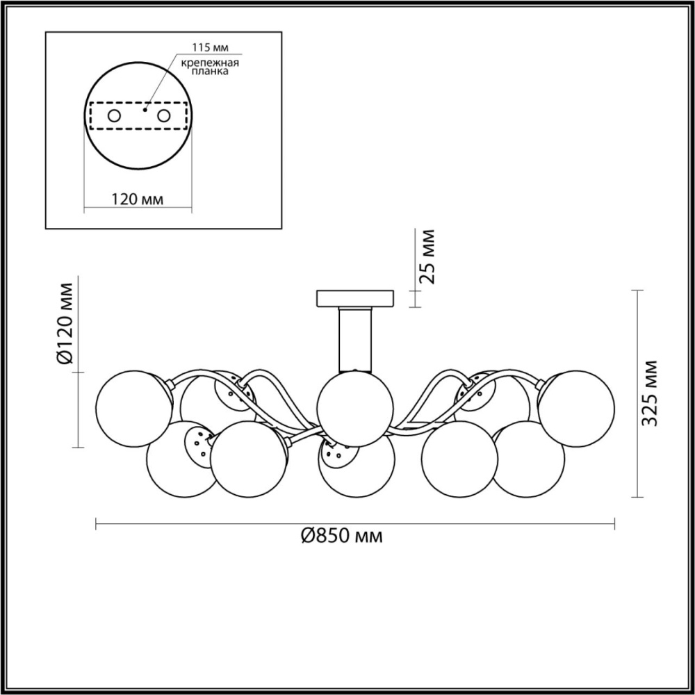 4555/10C MODERNI LN21 079 матовое золото Люстра потолочная E14 10*40W 220V CANDICE