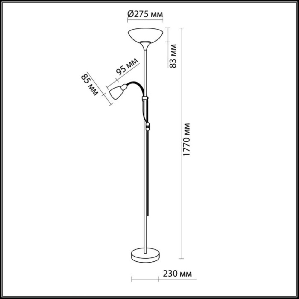 2713/F STANDING ODL11 555 бронза Торшер E14/E27 40W/100W 220V TREND