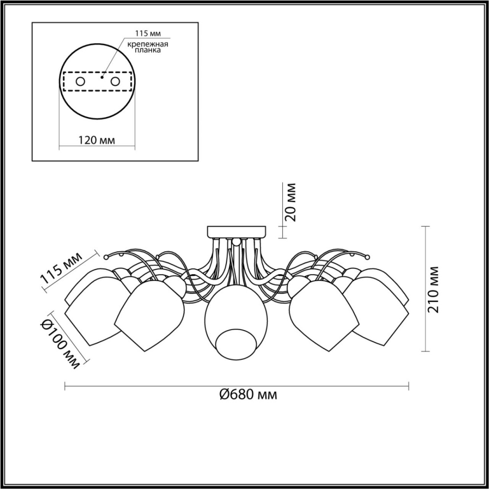 4594/8C COMFI хром Люстра Потолочная E14 8*40W 220V MARCELA.