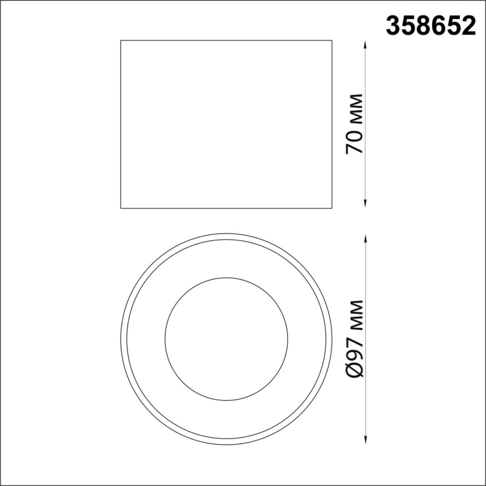 358652 OVER NT21 230 черный Светильник накладной светодиодный IP20 LED 4000К 12W 220V PATERA