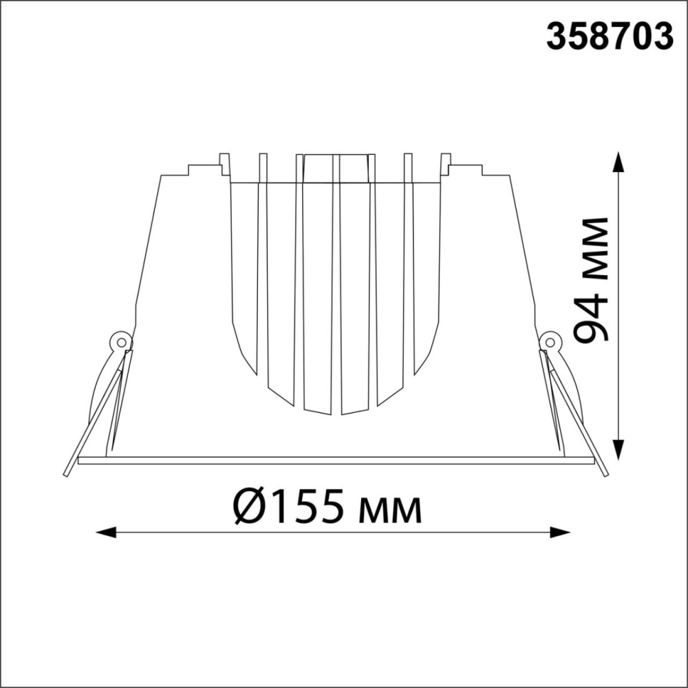 358703 SPOT NT21 276 белый/черный Светильник встраиваемый светодиодный IP20 LED 4000К 40W 100-265V KNOF