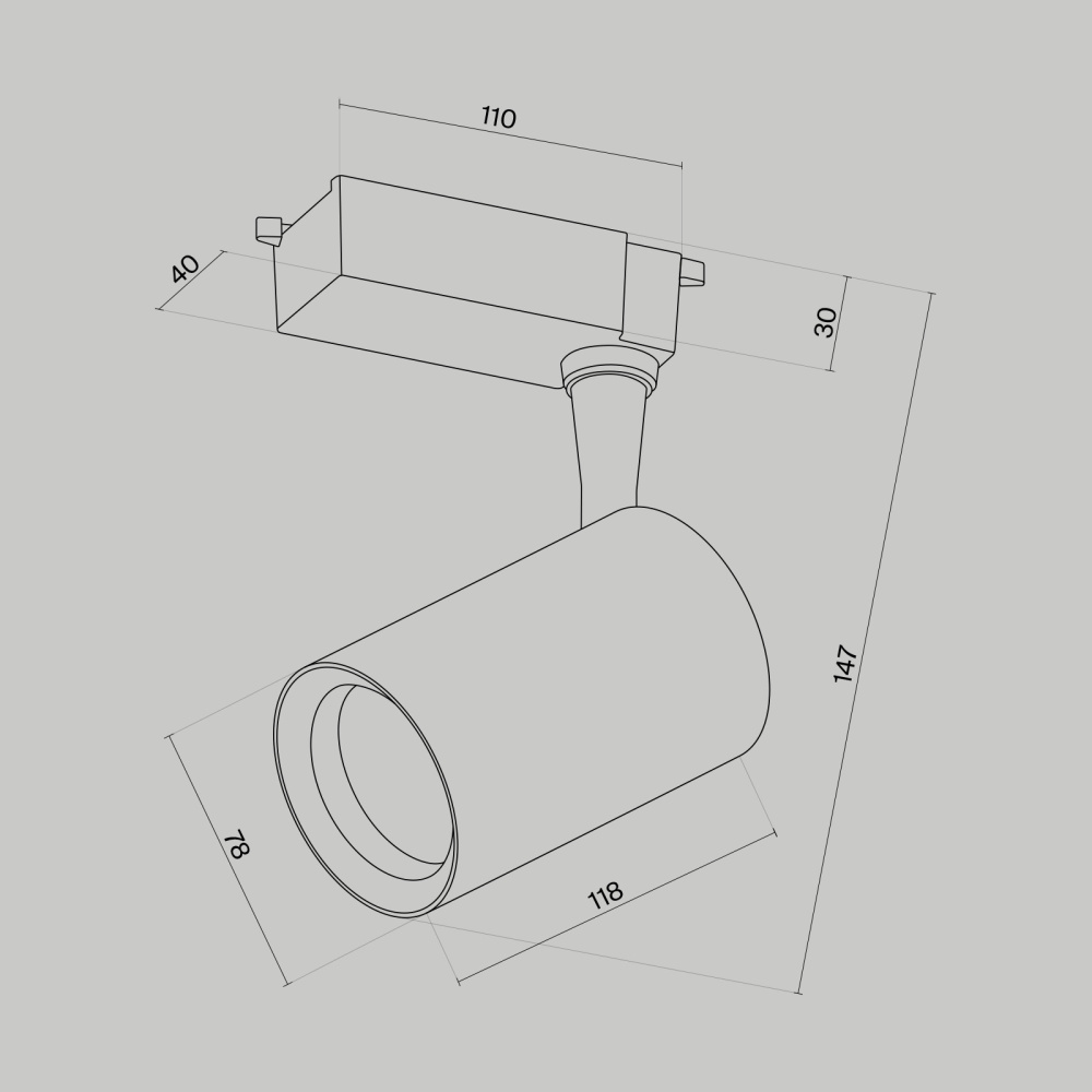 Трековый светильник Technical TR003-1-10W3K-S-W