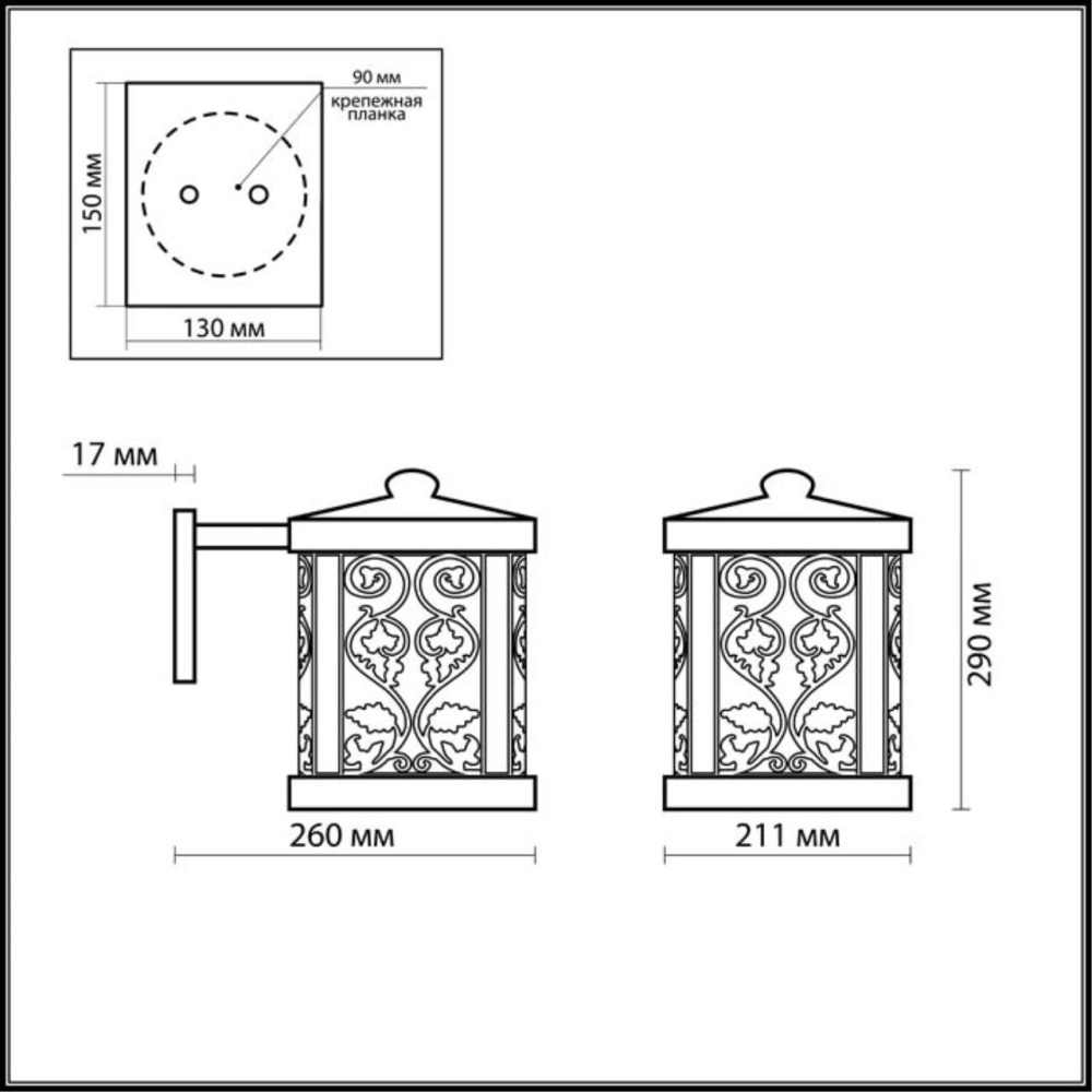 2286/1W NATURE ODL12 659 патина коричневый Уличный настен светильник IP44 E27 100W 220V LAGRA