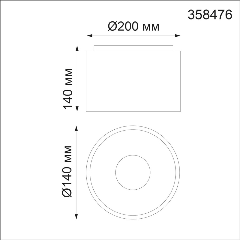 358476 OVER NT21 207 черный Светильник накладной IP20 LED 4000K 30W 200-260V RECTE