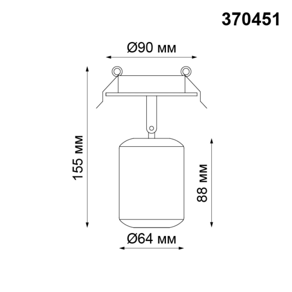 370451 SPOT NT19 316 черный Встраиваемый светильник IP20 GU10 50W 220V PIPE