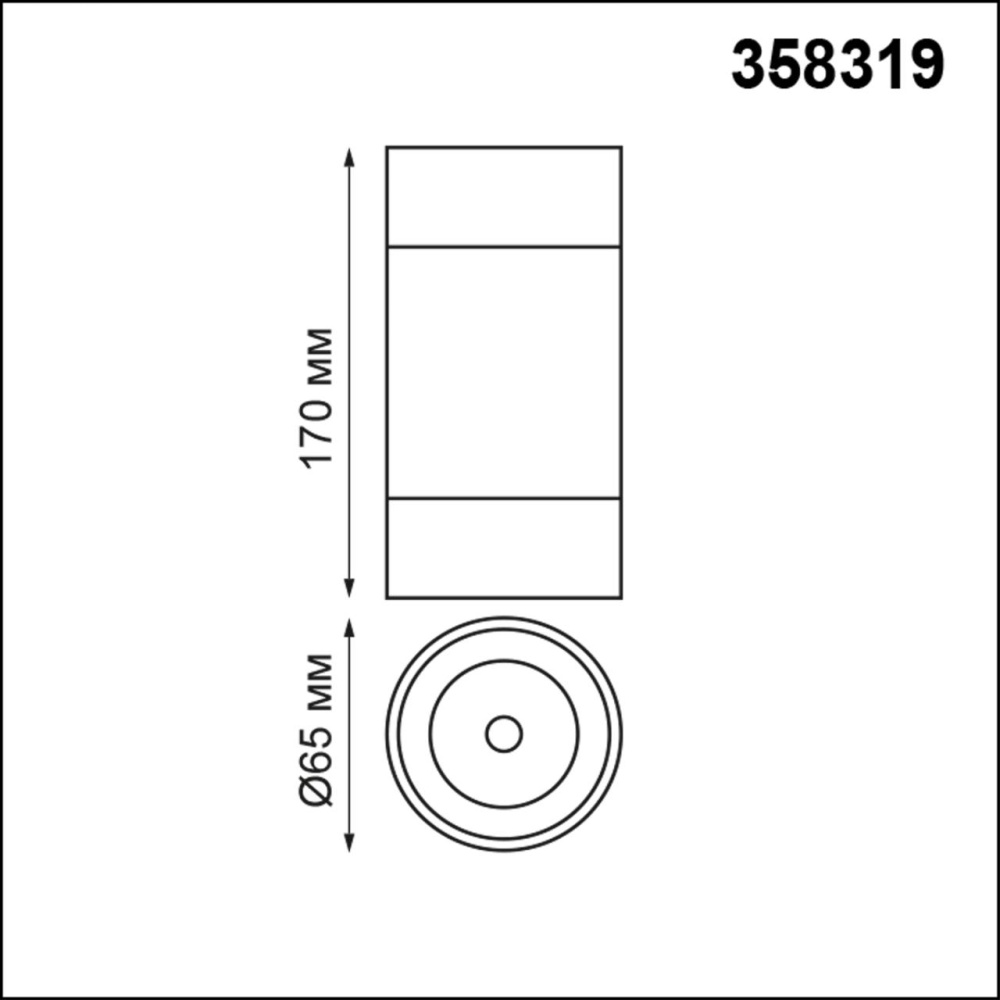 358319 OVER NT19 222 черный Светильник накладной IP20 LED 4000K 7W вниз, 3W вверх 220-240V ELINA