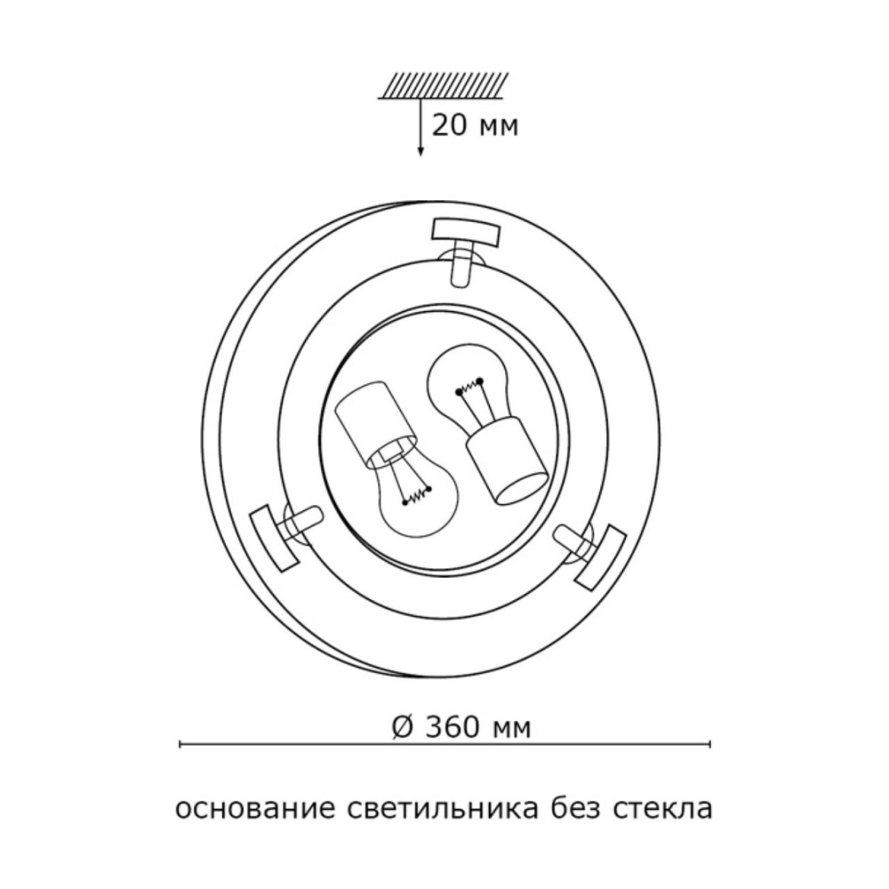 160/K GL-WOOD SN 109 Светильник стекло/белое/темный орех E27 2*60Вт D360 GRECA WOOD