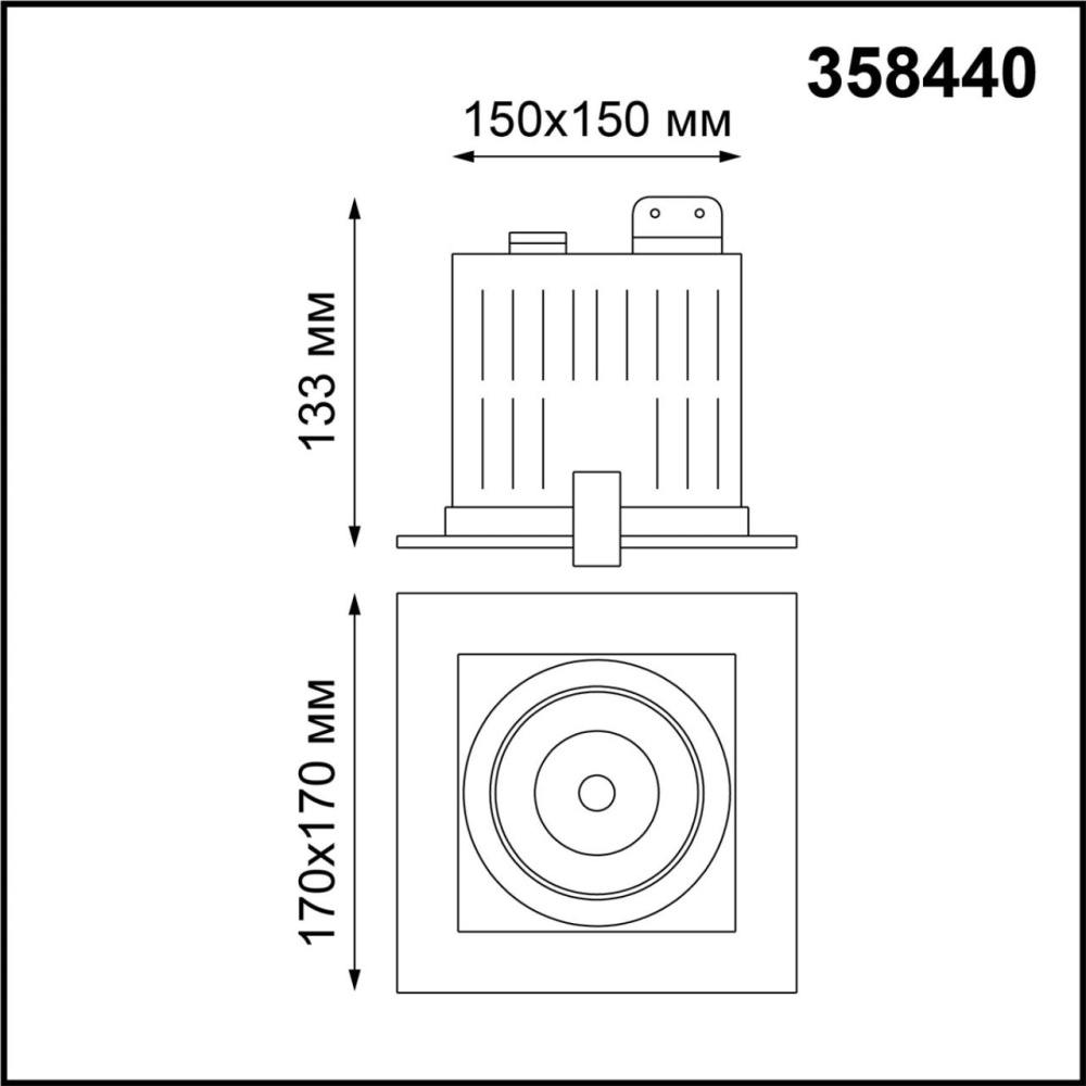 358440 SPOT NT20 288 белый/черн Встраиваемый карданный светильник IP20 LED 4000К 24W 100-265V GESSO