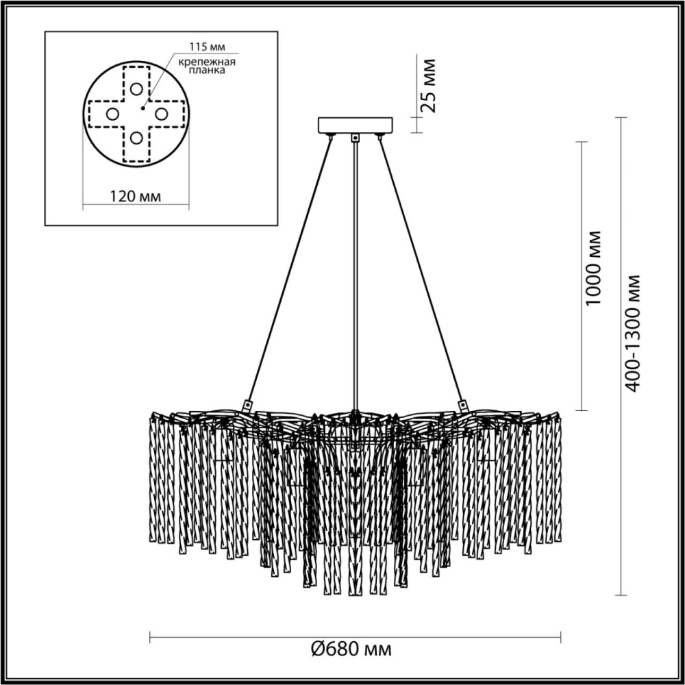 6520/8 CLASSI LN23 43 матовое золото Люстра E14 8*40W 220V MISS