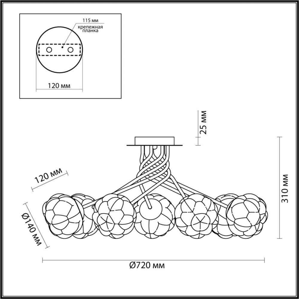 4557/7C MODERNI LN21 000 хром Люстра потолочная E14 7*40W 220V BREANA