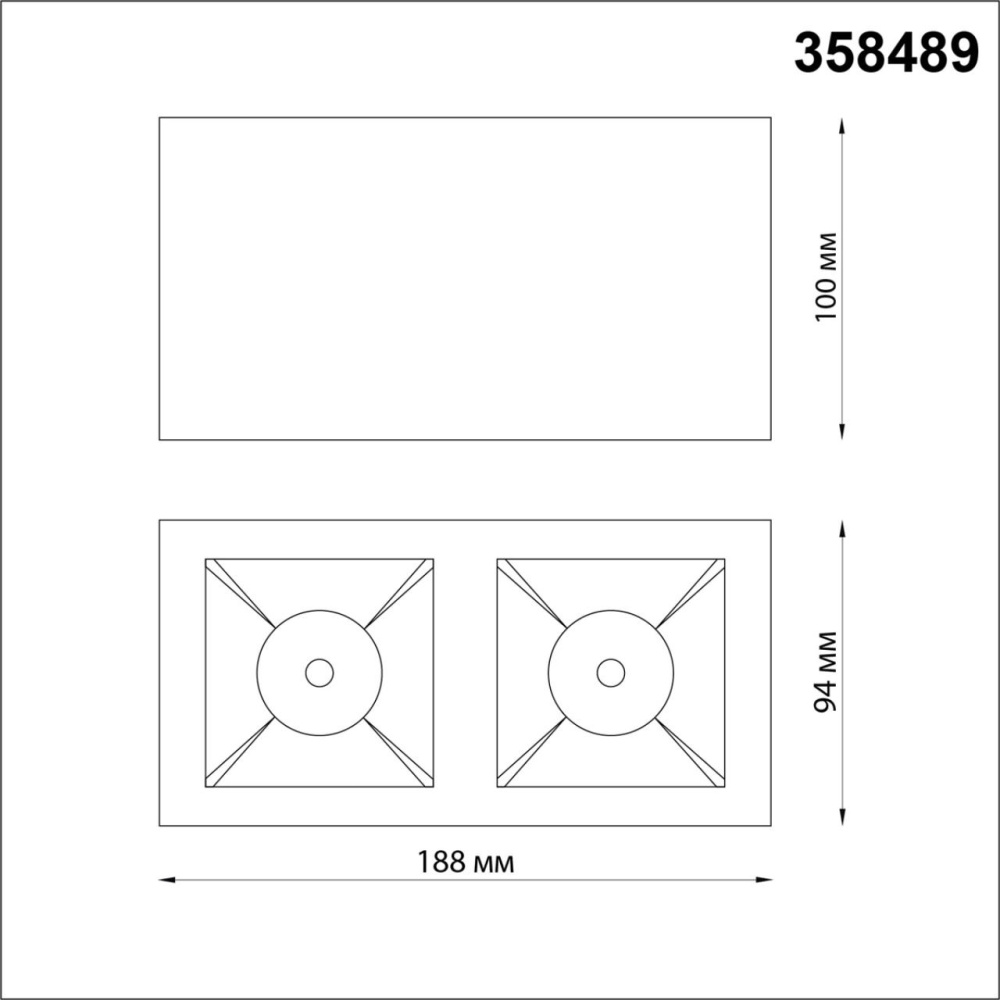 358489 OVER NT20 234 черный/золото Светильник накладной IP20 LED 4000K 20W 220V RECTE