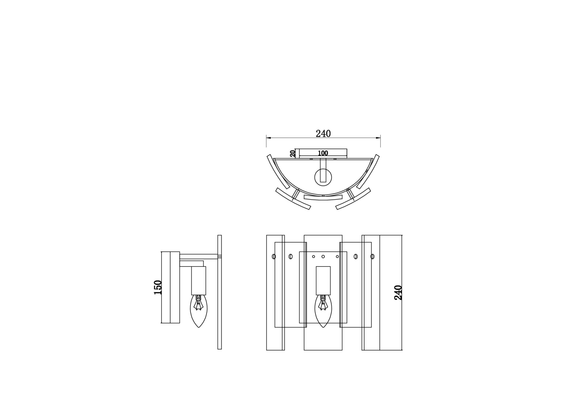 Настенный светильник (бра) Freya FR5198WL-01BS