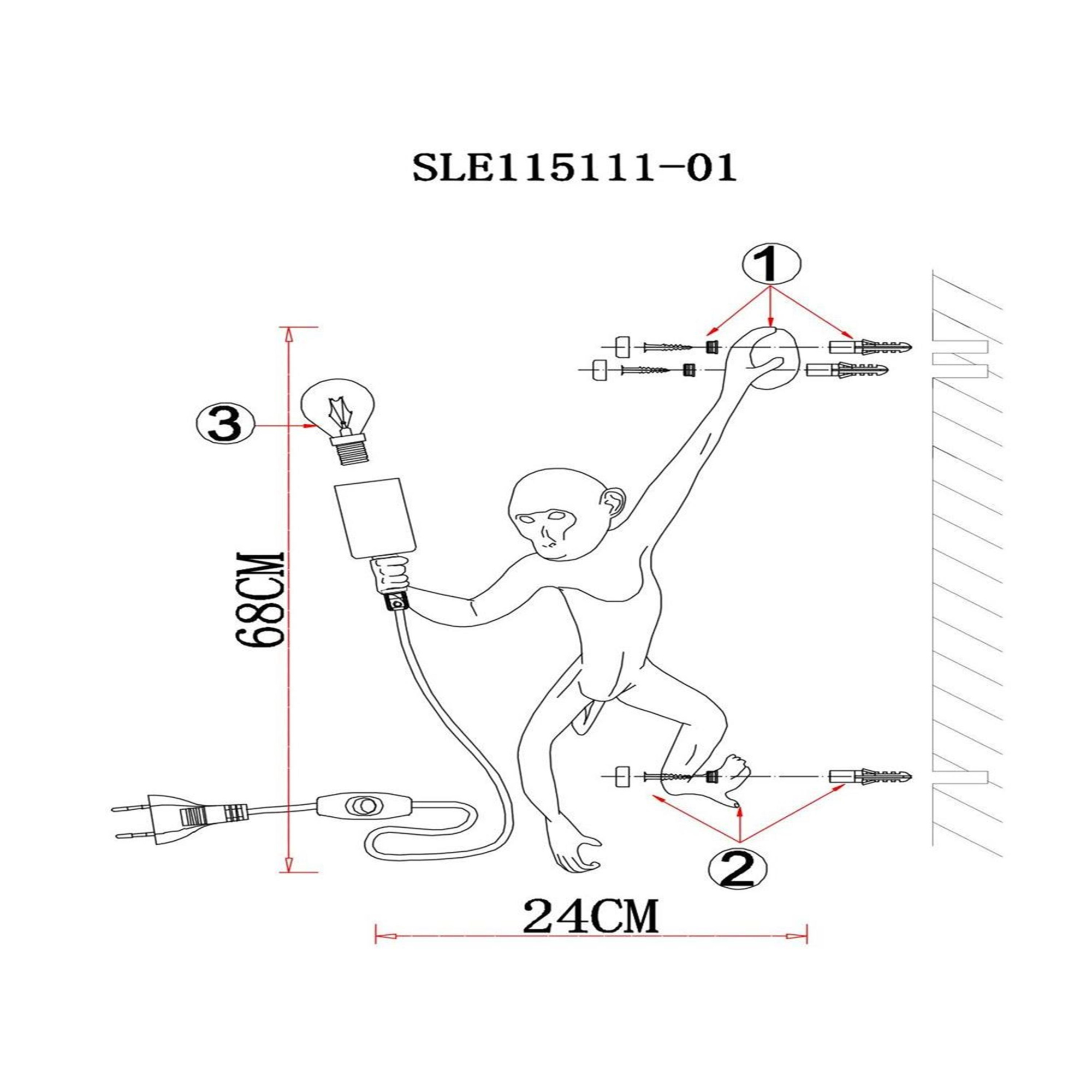 SLE115111-01 Светильник настенный Белый E27 1*60W TENATO