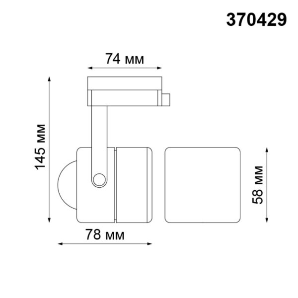 370429 PORT NT19 128 черный Светильник трековый однофазный трехжильный IP20 GU10 50W 220V PIPE