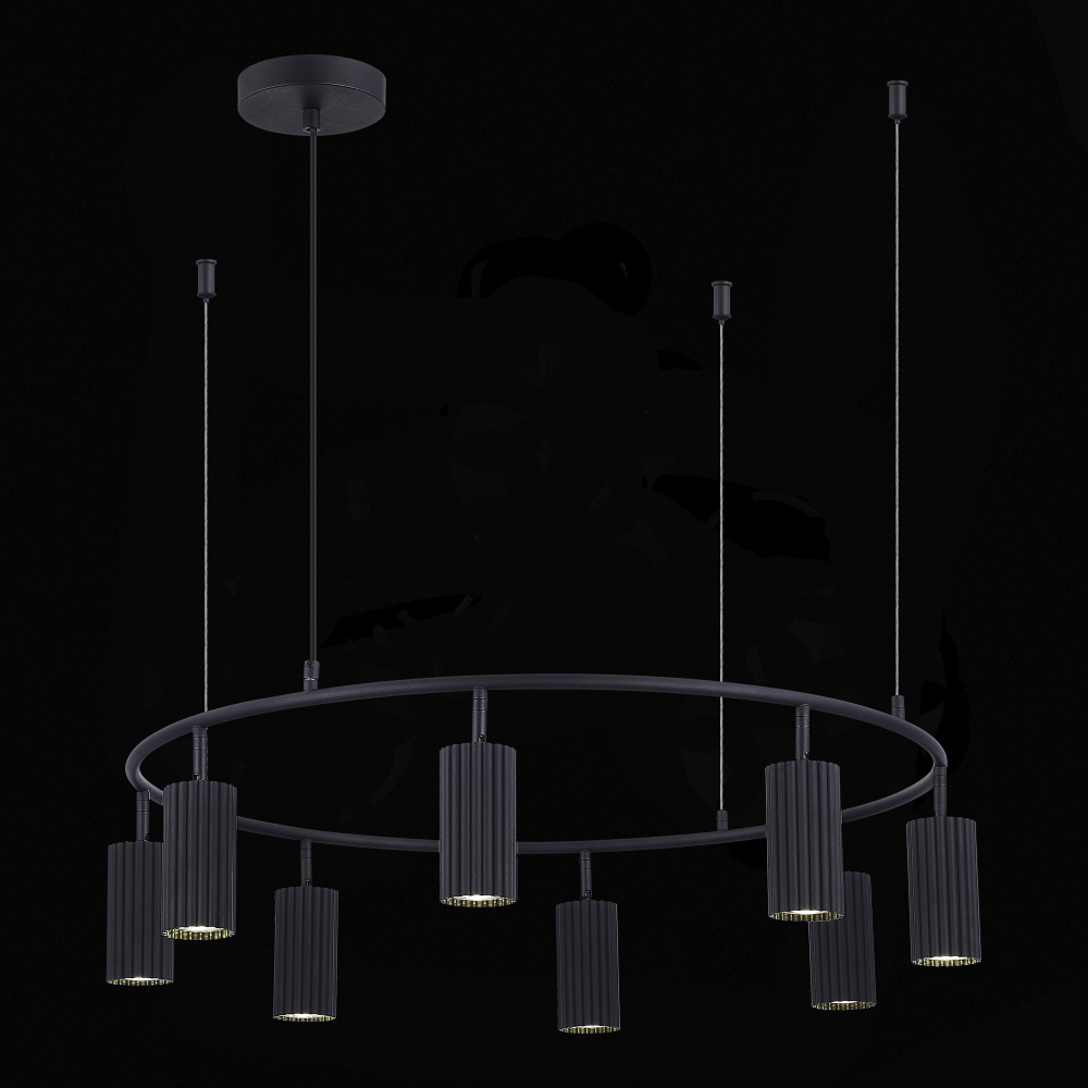 SL1213.403.08 Светильник подвесной ST-Luce Черный/Черный GU10 8*5W 4000K KENDO