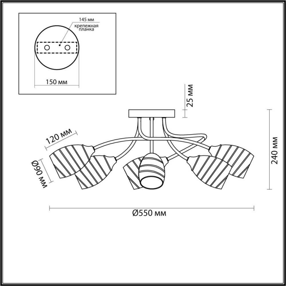 4528/6C COMFI LN21 053 античная бронза Люстра потолочная E27 6*60W 220V DOROTHY