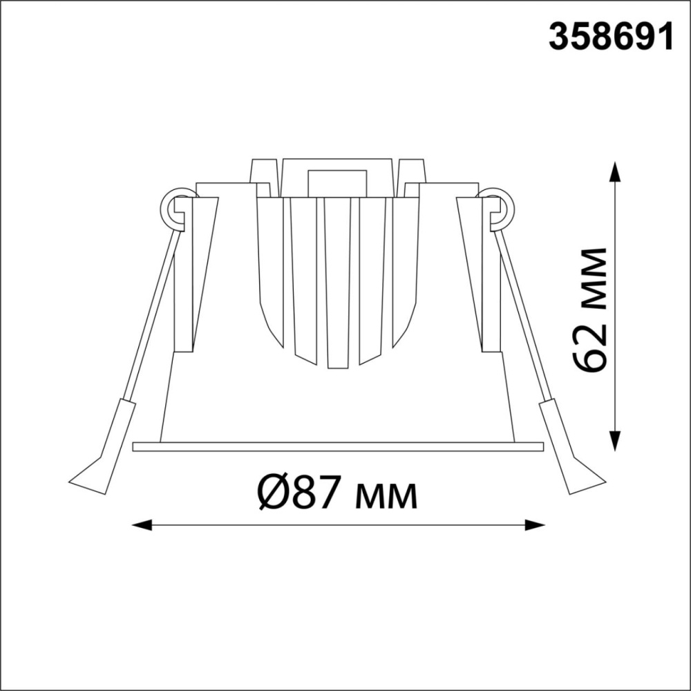 358691 SPOT NT21 462 белый/черный Светильник встраиваемый светодиодный IP20 LED 4000К 10W 100-265V KNOF