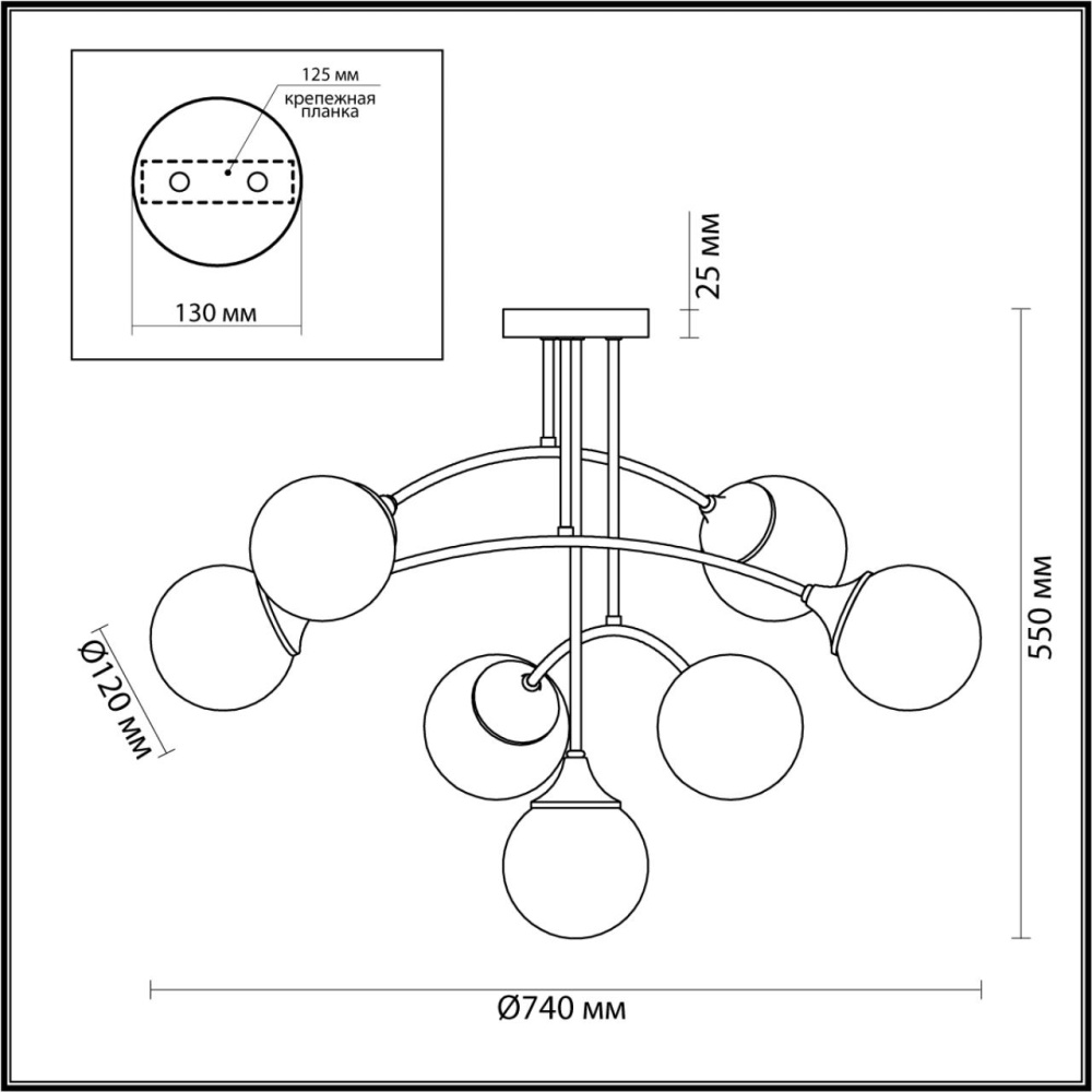 4558/7C MODERNI LN21 000 латунь Люстра потолочная E14 7*40W 220V YOKO