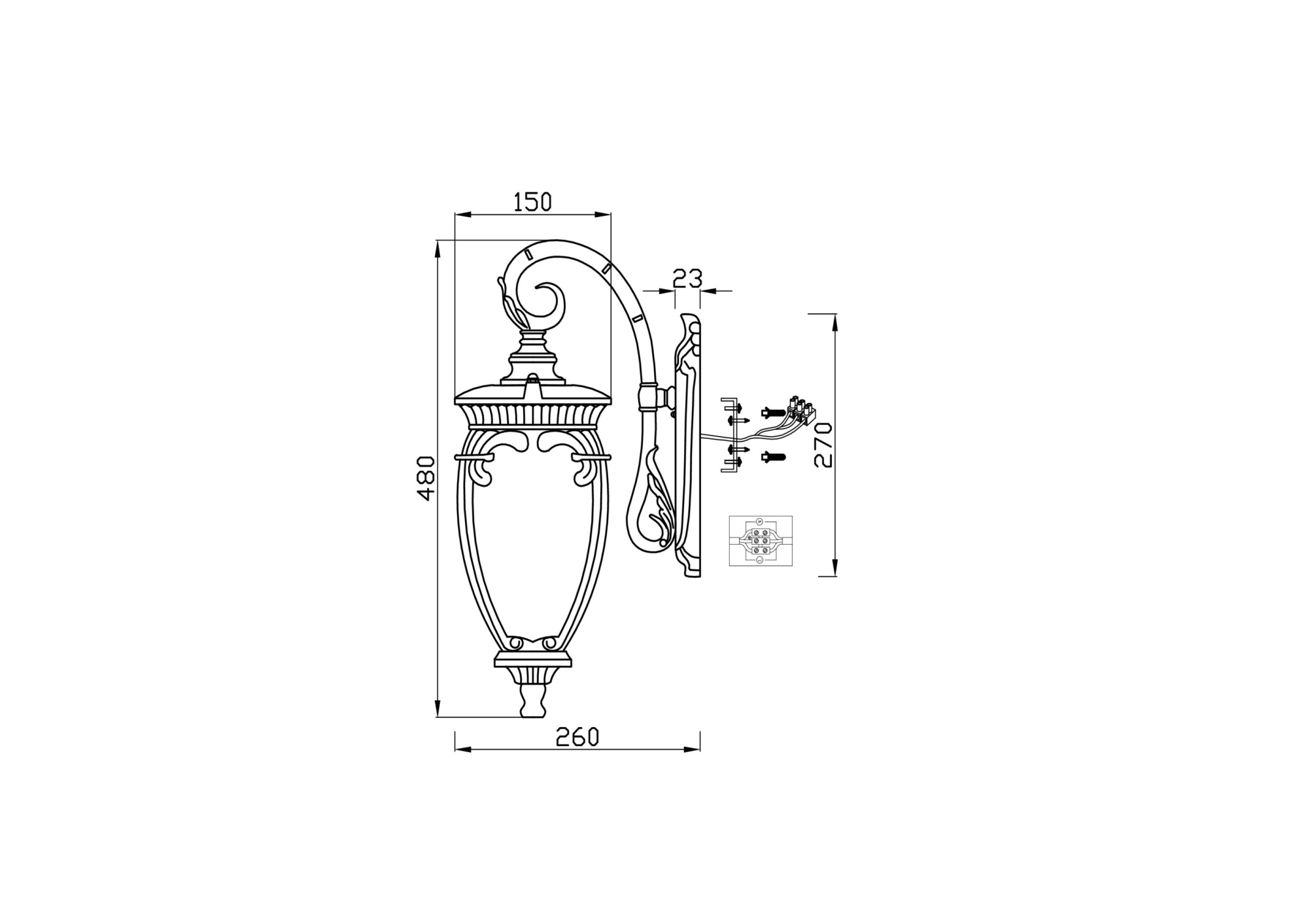 Настенный светильник (бра) Outdoor O414WL-01GB