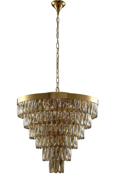 Подвесная люстра CRYSTAL LUX ABIGAIL SP-PL15 D620 GOLD/AMBER