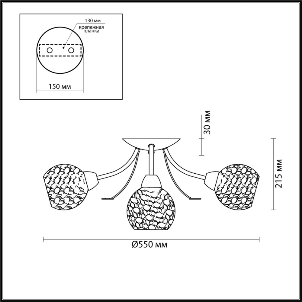 5266/5C COMFI LN23 236 античная латунь Люстра потолочная E14 5*40W 220V TULA