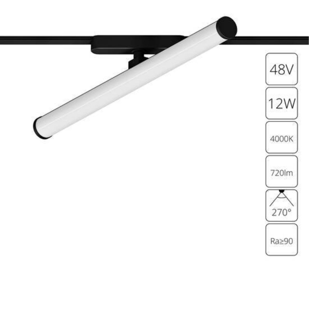 A6165PL-1BK СВЕТИЛЬНИК ПОТОЛОЧНЫЙ RAPID 48В 12Вт 720лм 4000К 90+ 180°